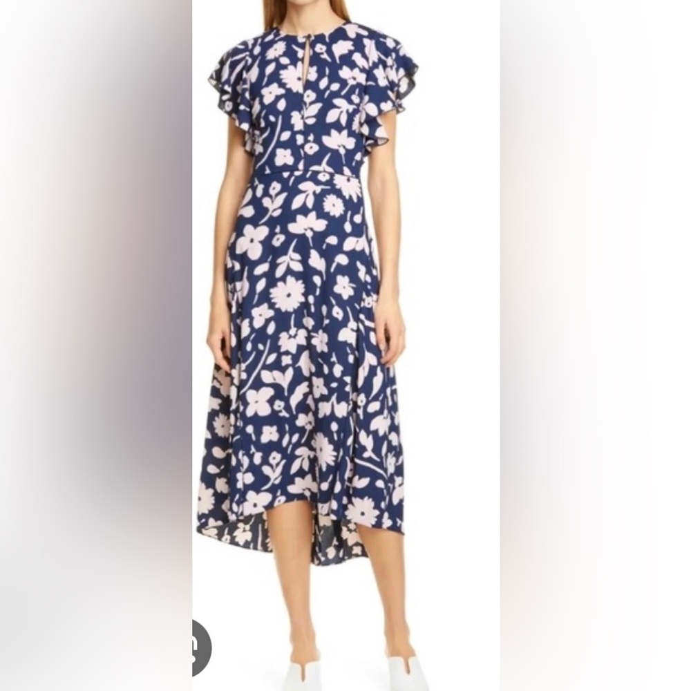 Kate Spade Parisian Navy Floral
Splash Flutter Sleeve Midi Dress-Size 10
